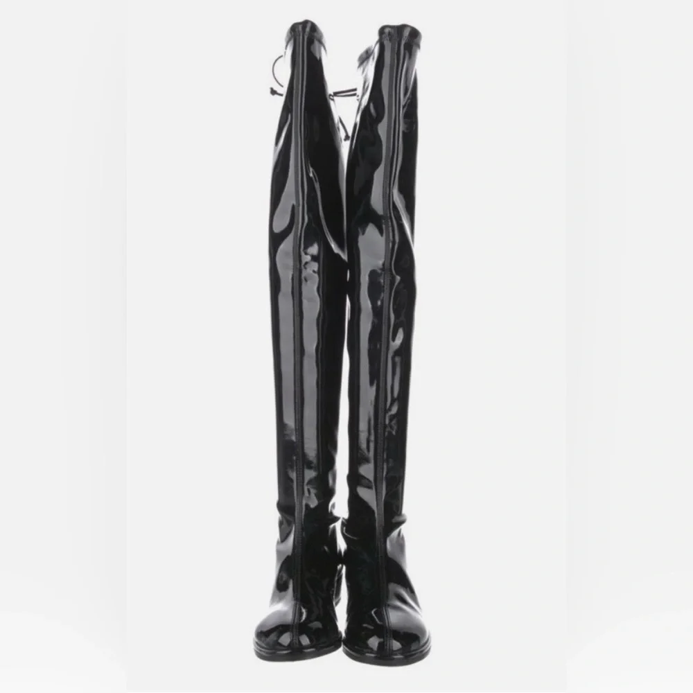 Stuart Weitzman Glossy Black Over-the-Knee Boots